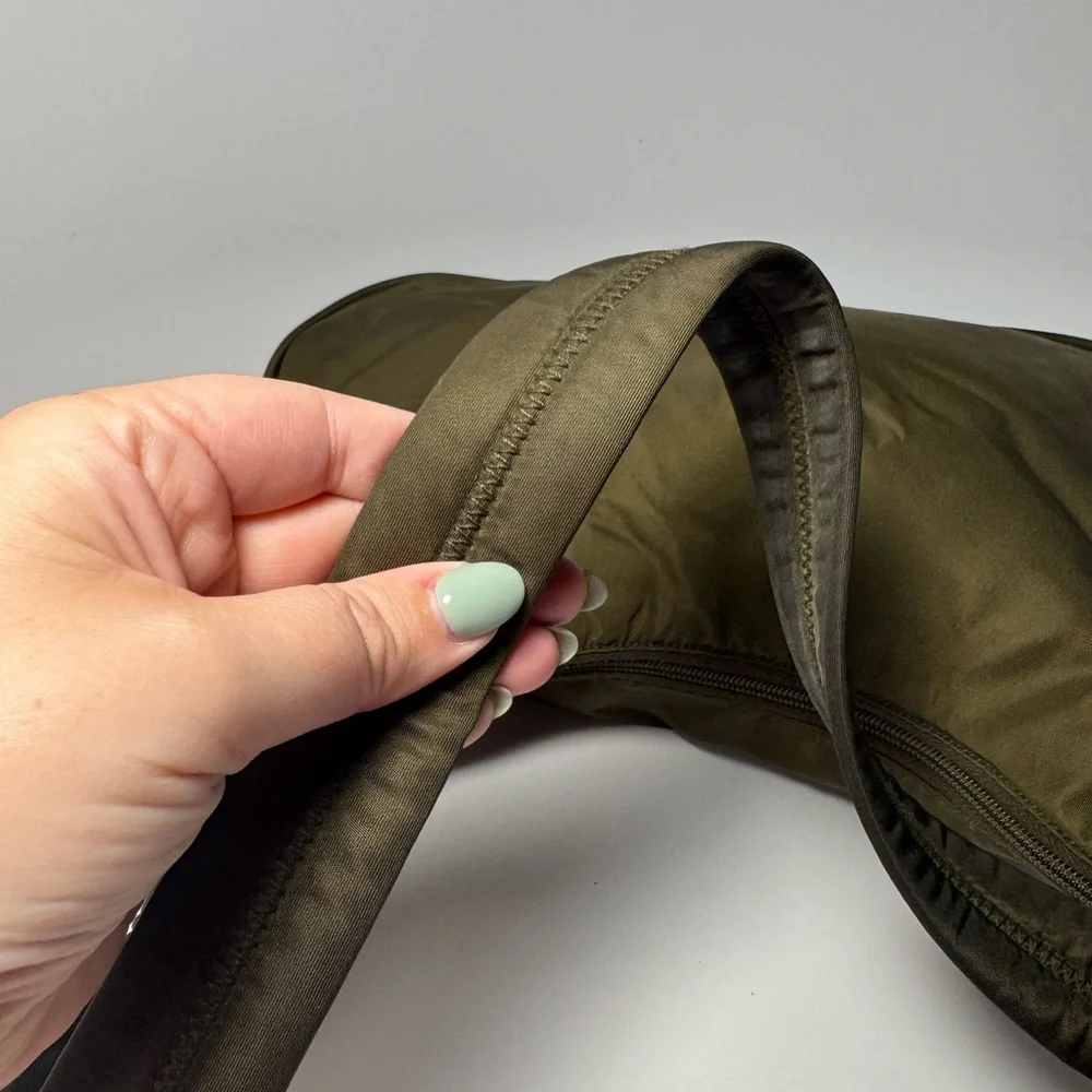 SOLD Prada Olive Green Nylon Shoulder Bag Hobo Style Luxury Fashion - Picture 15 of 16